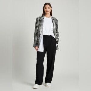 Studio Black and White Houndstooth Blazer